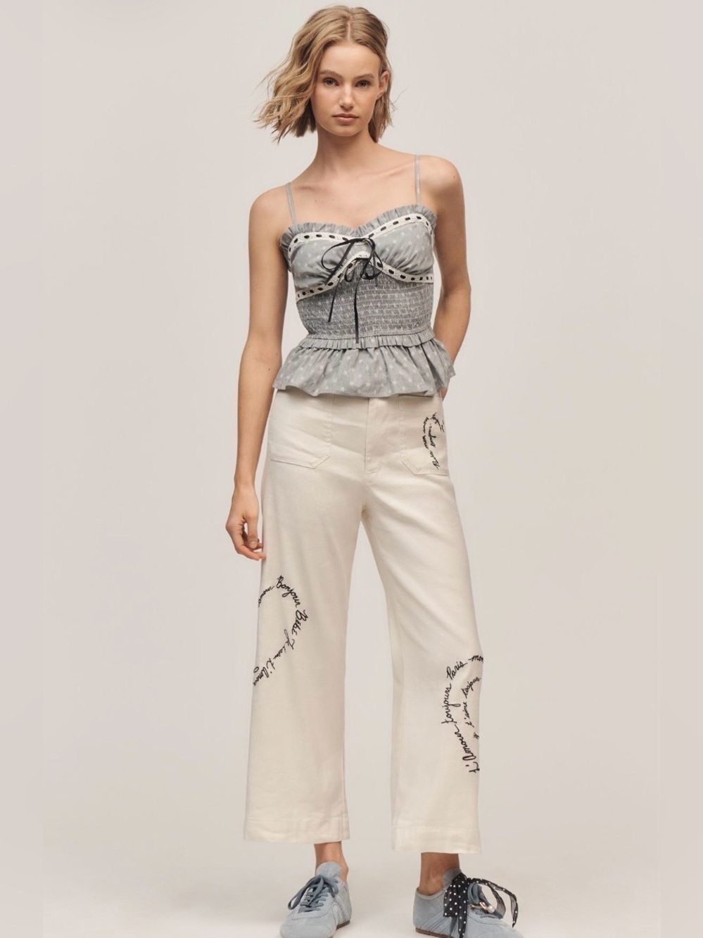 Anthropologie Colette Linen Blend High-Rise Wide-Leg Pants Size 24 NWT